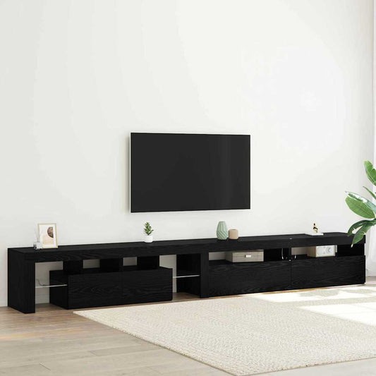 TV-Schränke 3 pcs Schwarz Eichen-Optik 290 x 36,5 x 40 cm