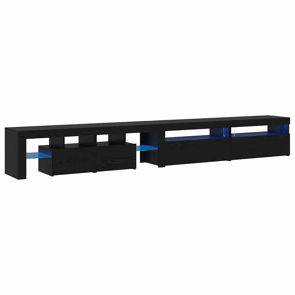TV-Schränke 3 pcs Schwarz Eichen-Optik 290 x 36,5 x 40 cm