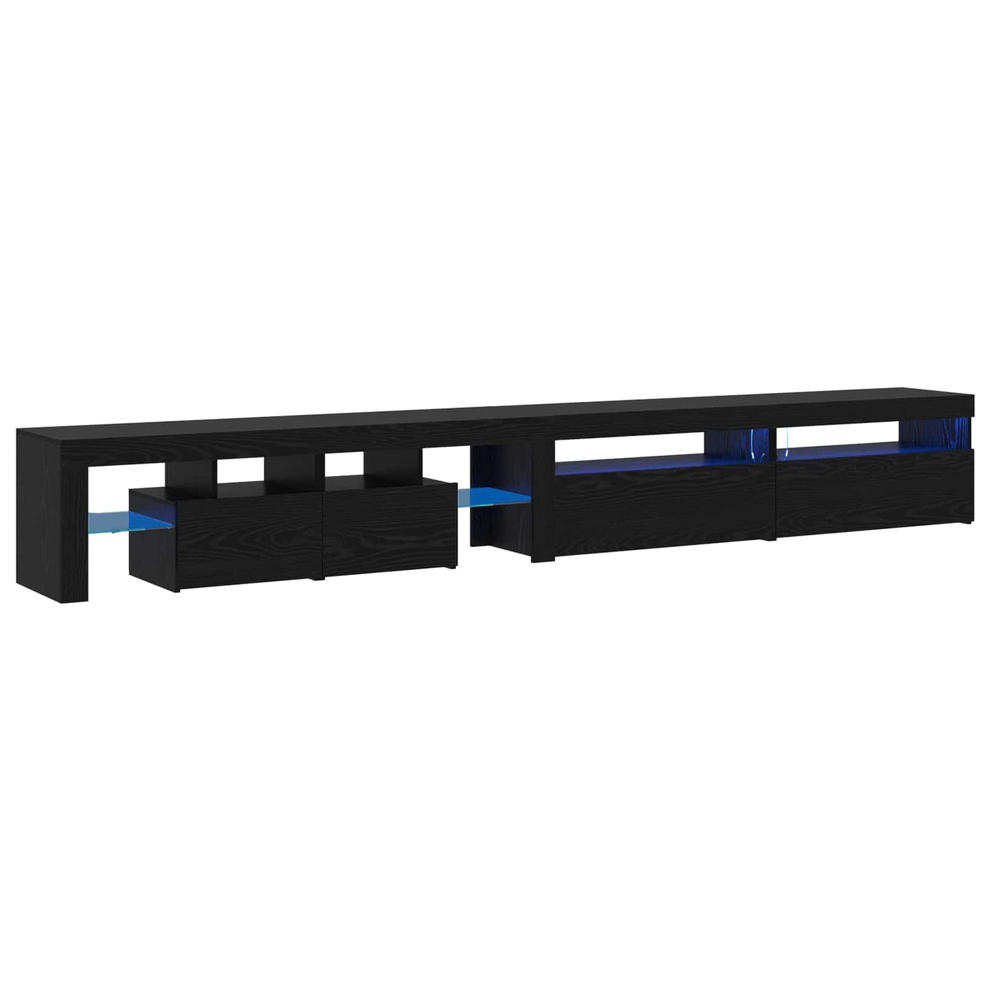 TV-Schränk 3 pcs Schwarz Eichen-Optik Holzwerkstoff