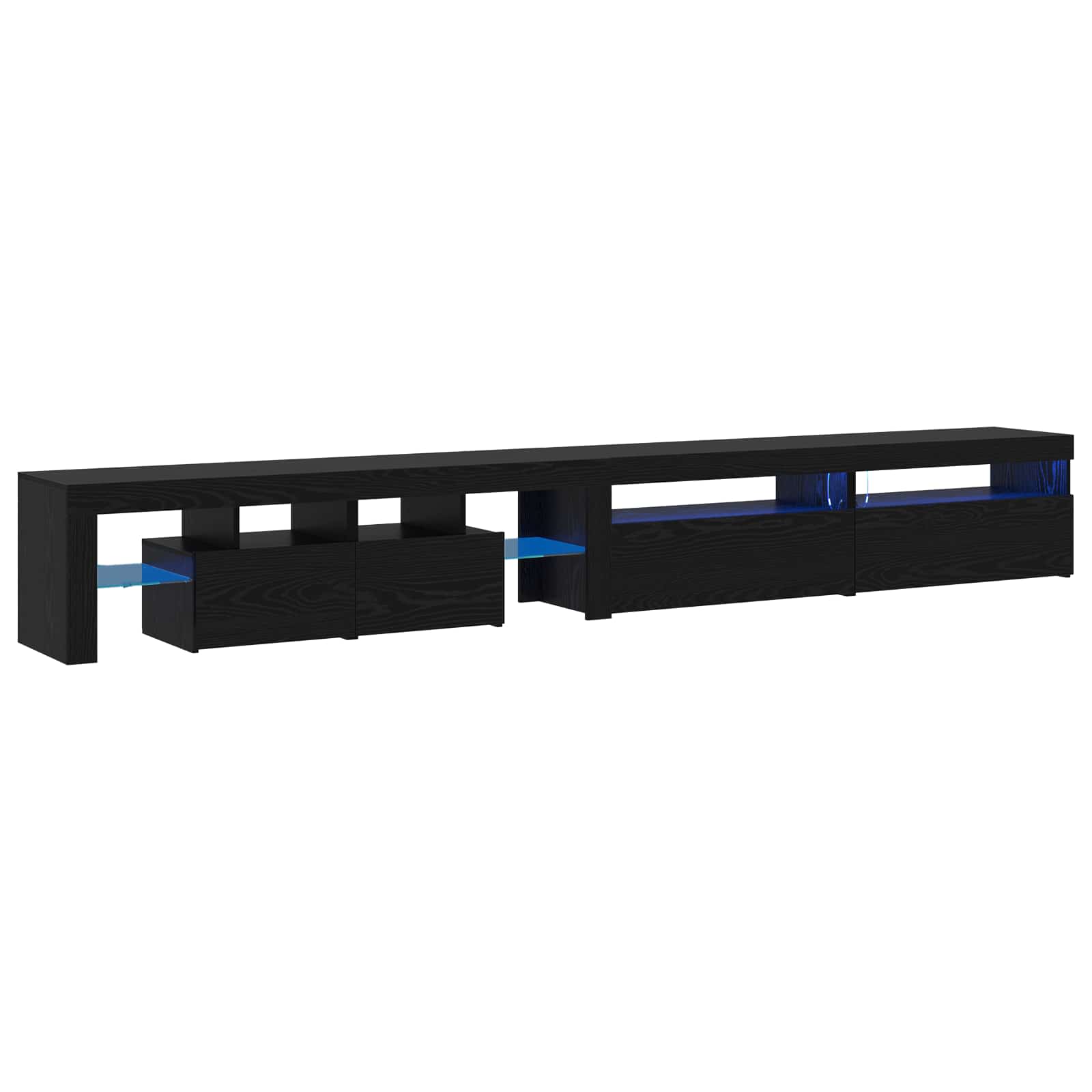 TV-Schränk 3 pcs Schwarz Eichen-Optik Holzwerkstoff