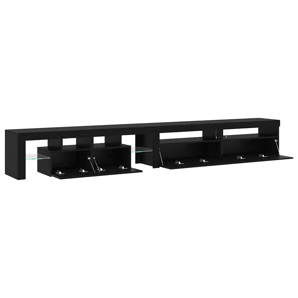 TV-Schränke 3 pcs Schwarz Eichen-Optik 290 x 36,5 x 40 cm