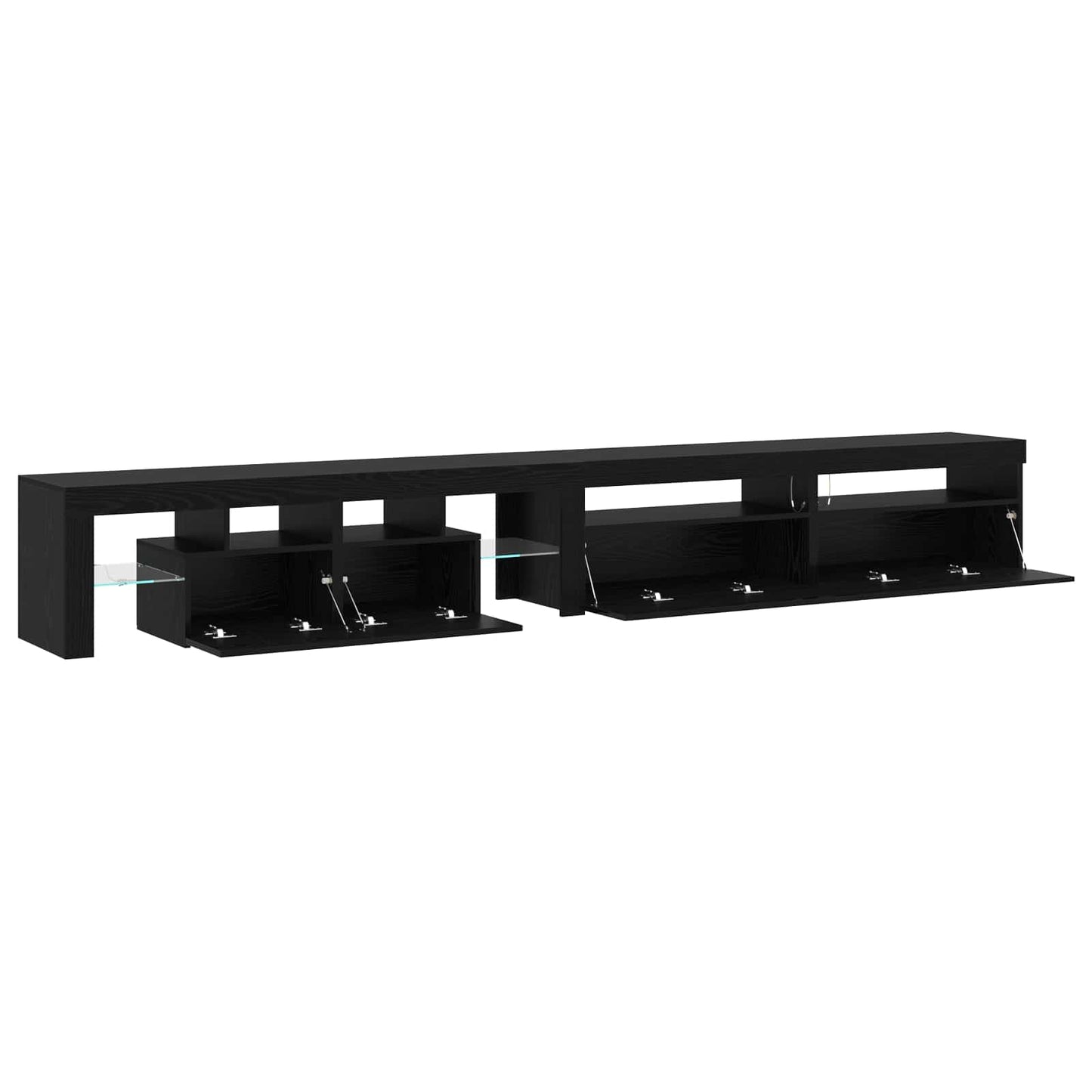 TV-Schränk 3 pcs Schwarz Eichen-Optik Holzwerkstoff
