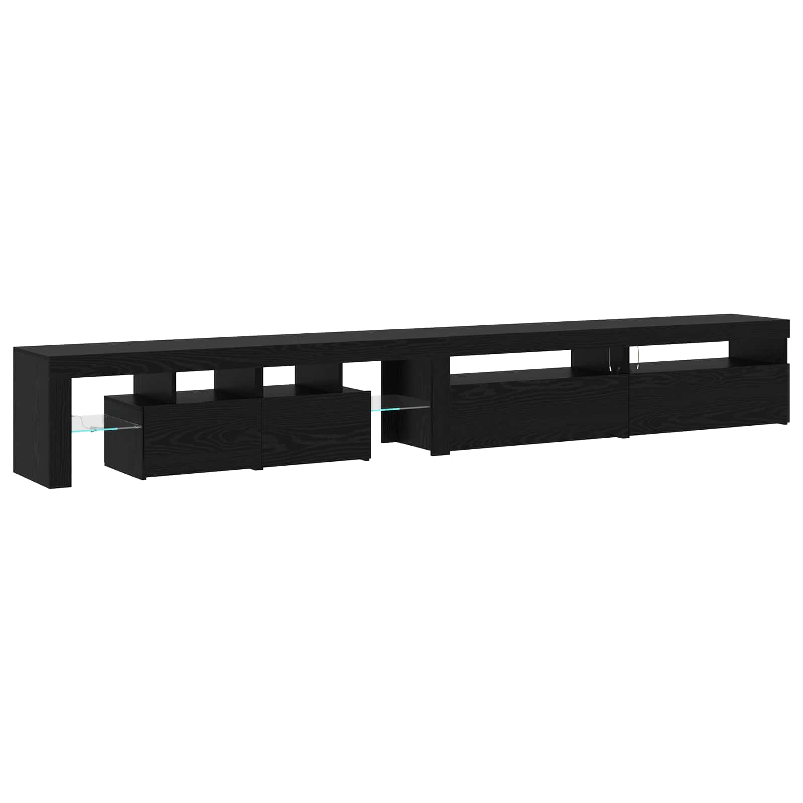 TV-Schränk 3 pcs Schwarz Eichen-Optik Holzwerkstoff