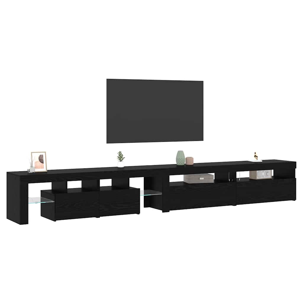 TV-Schränke 3 pcs Schwarz Eichen-Optik 290 x 36,5 x 40 cm