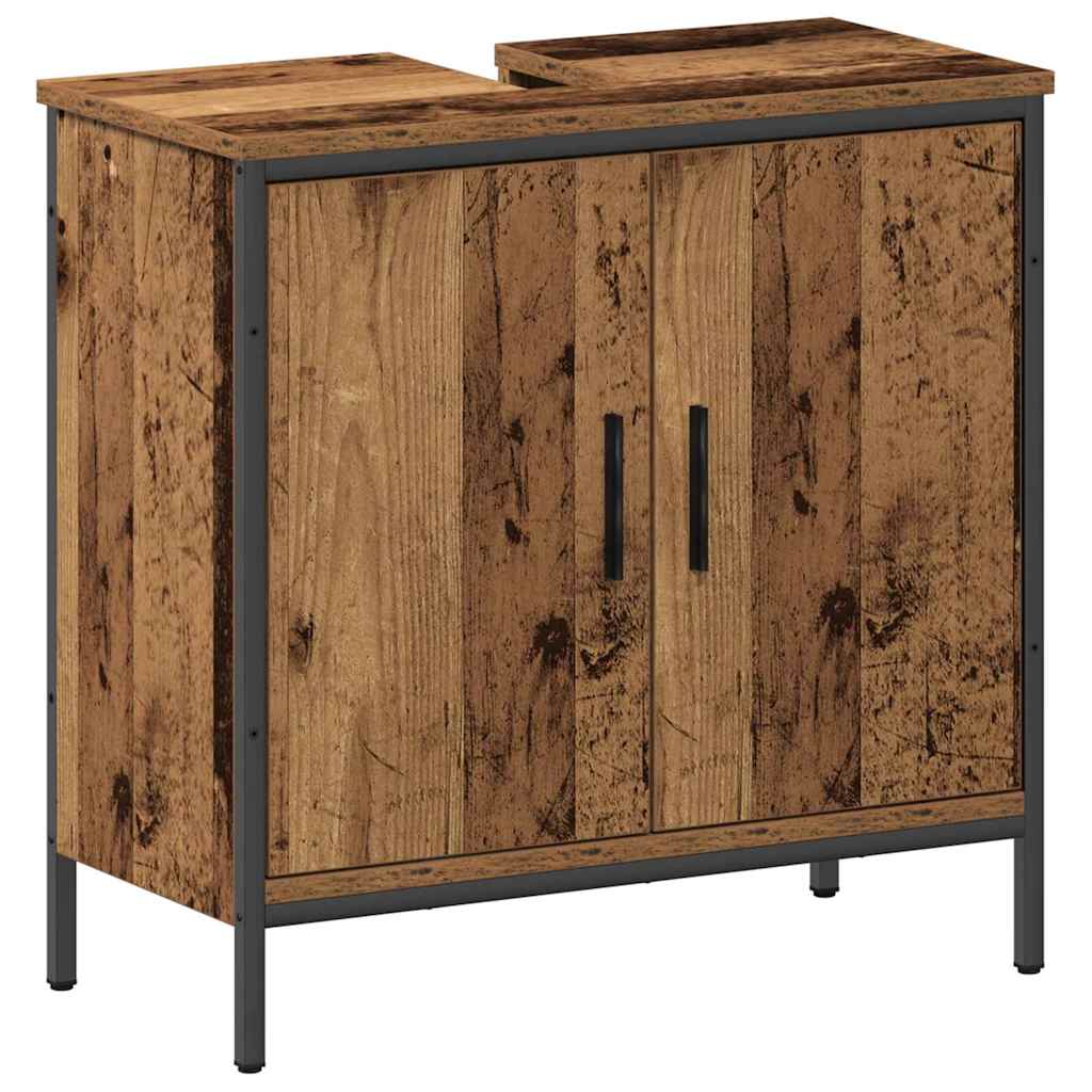 Badezimmermöbel-Set mit Regal mit Tür 2 pcs Braun Holzwerkstoff