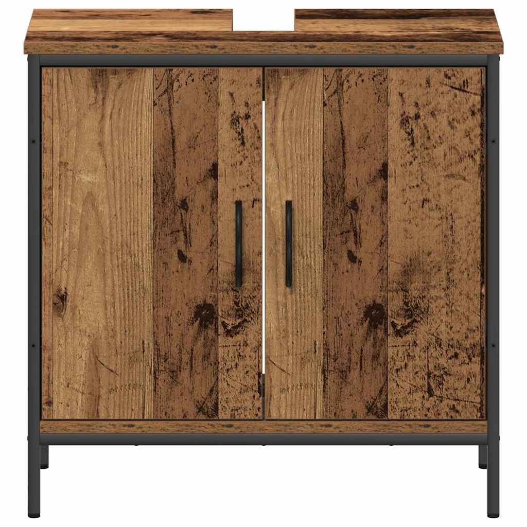 Badezimmermöbel-Set mit Regal mit Tür 2 pcs Braun Holzwerkstoff