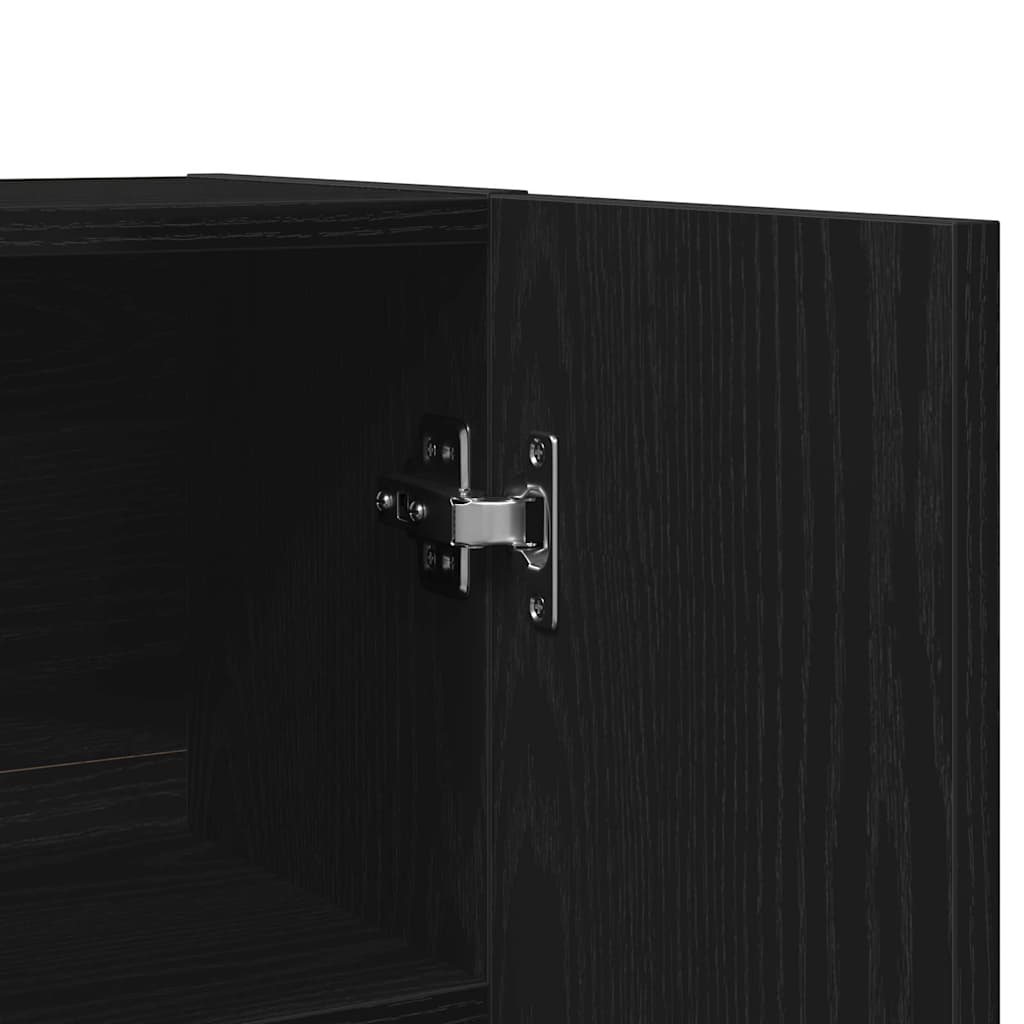 Waschmaschinen-Schrank 2 stk. Schwarz Eichen-Optik