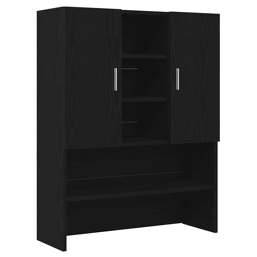 Waschmaschinen-Schrank 2 stk. Schwarz Eichen-Optik