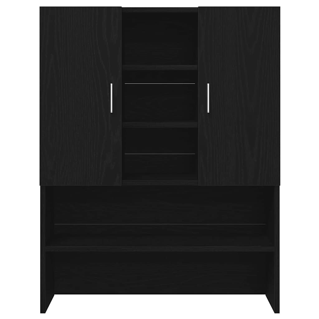Waschmaschinen-Schrank 2 stk. Schwarz Eichen-Optik