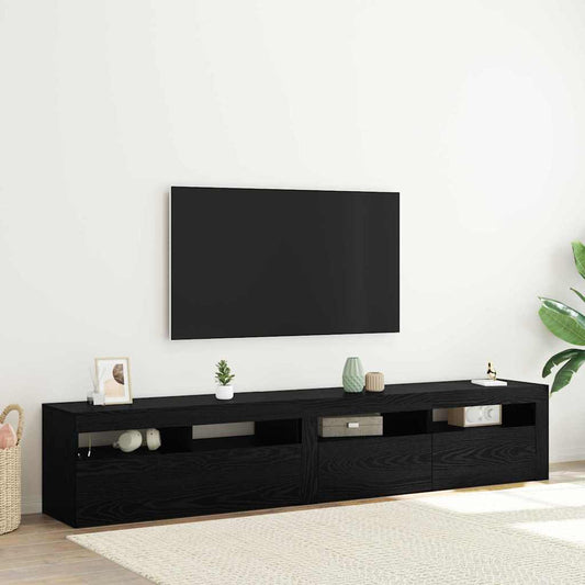 TV-Schränke 2 pcs Schwarz Eichen-Optik 210 x 35 x 40 cm