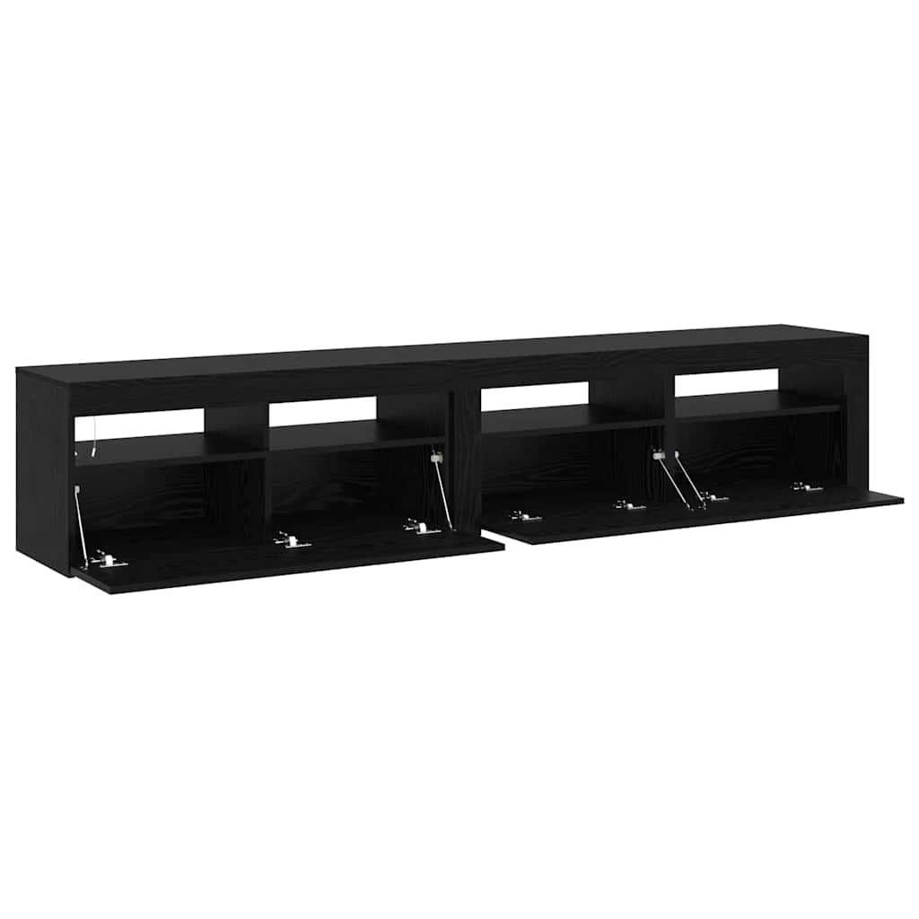 TV-Schränke 2 pcs Schwarz Eichen-Optik 210 x 35 x 40 cm