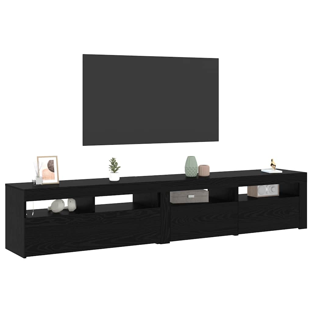 TV-Schränke 2 pcs Schwarz Eichen-Optik 210 x 35 x 40 cm