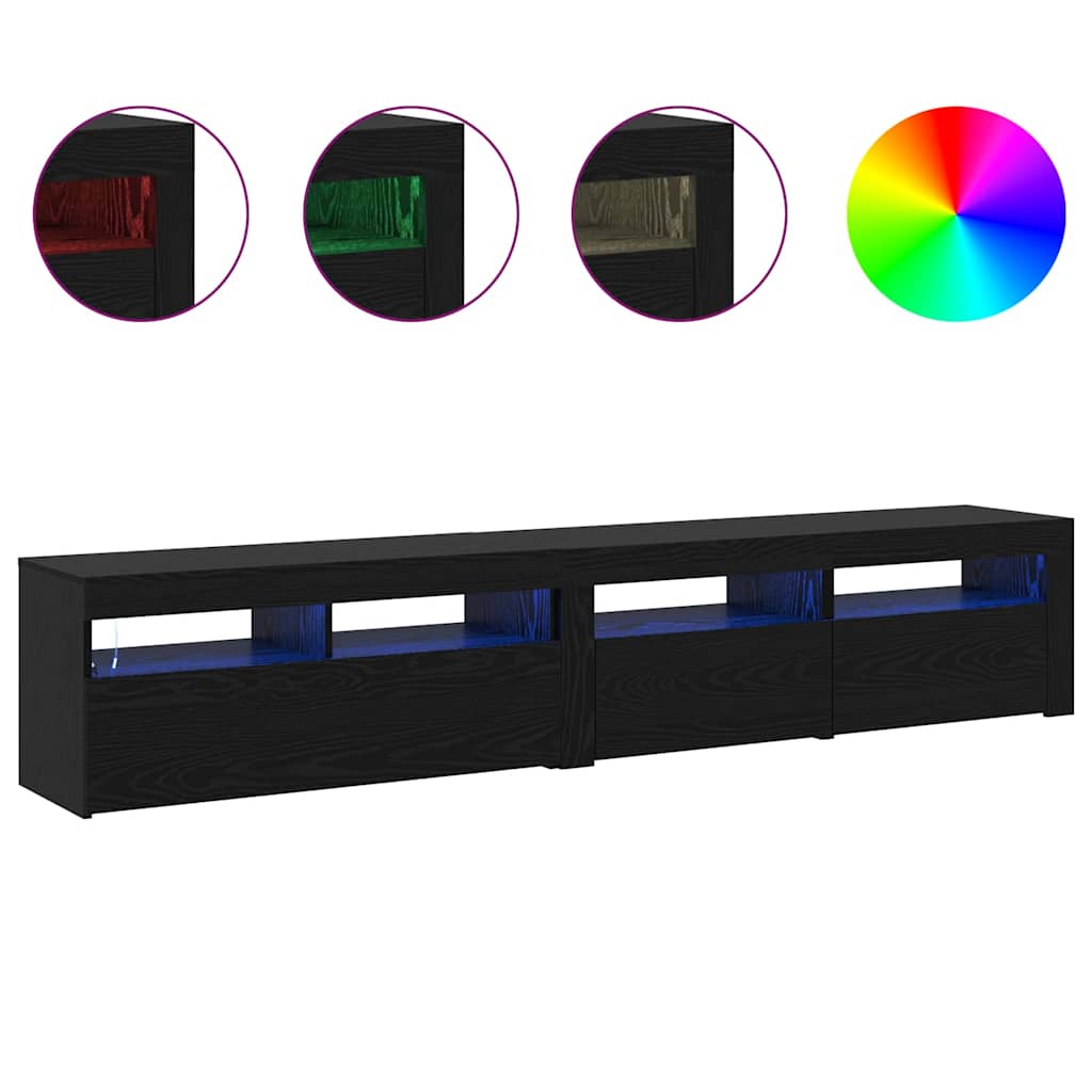 TV-Schränke 2 pcs Schwarz Eichen-Optik 210 x 35 x 40 cm