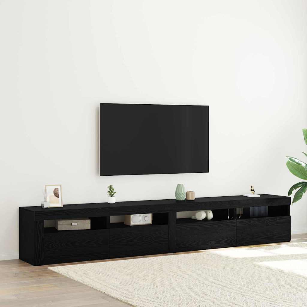 TV-Schrankset 3 pcs Schwarz Eichen-Optik Holzwerkstoff