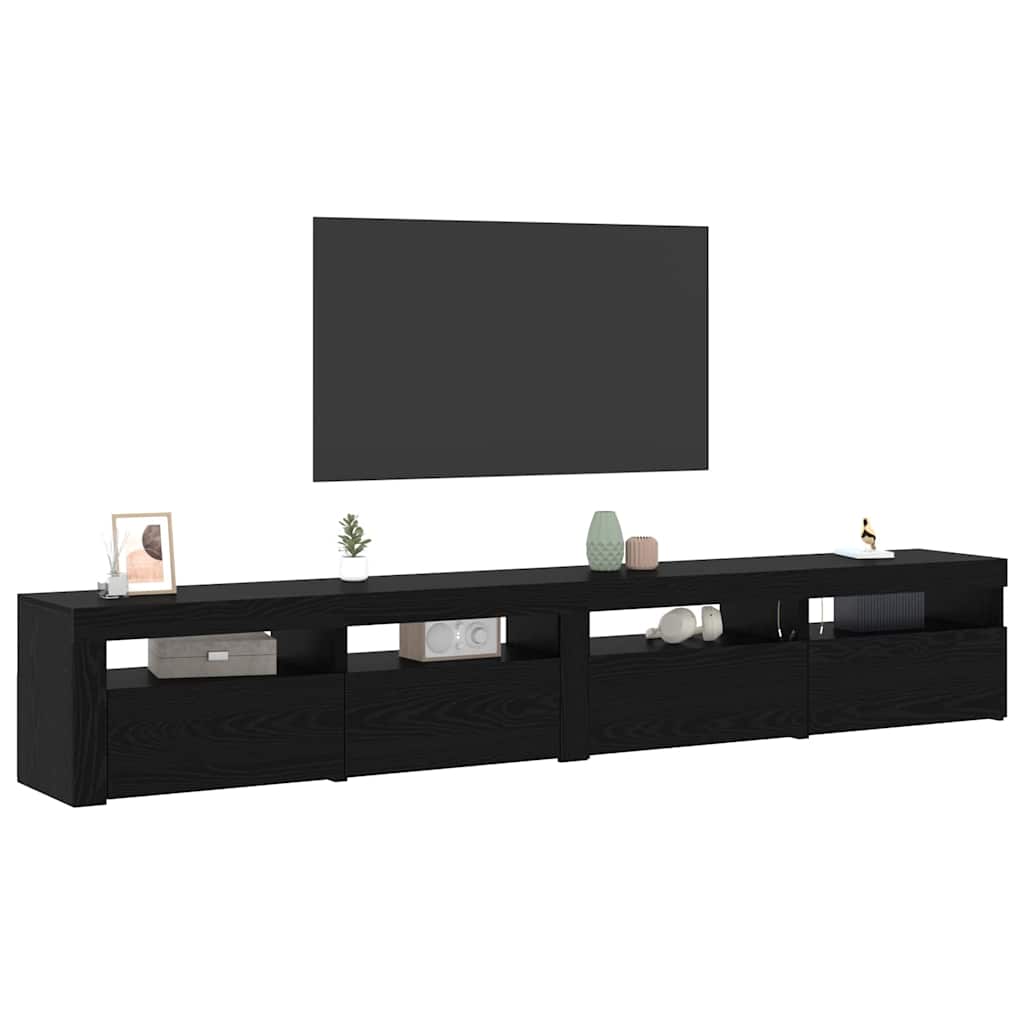 TV-Schrankset 3 pcs Schwarz Eichen-Optik Holzwerkstoff