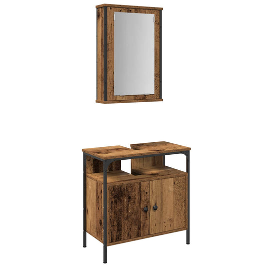 Badezimmermöbel-Set 2 stk. Braun 60 x 30 x 60 cm Holzwerkstoff