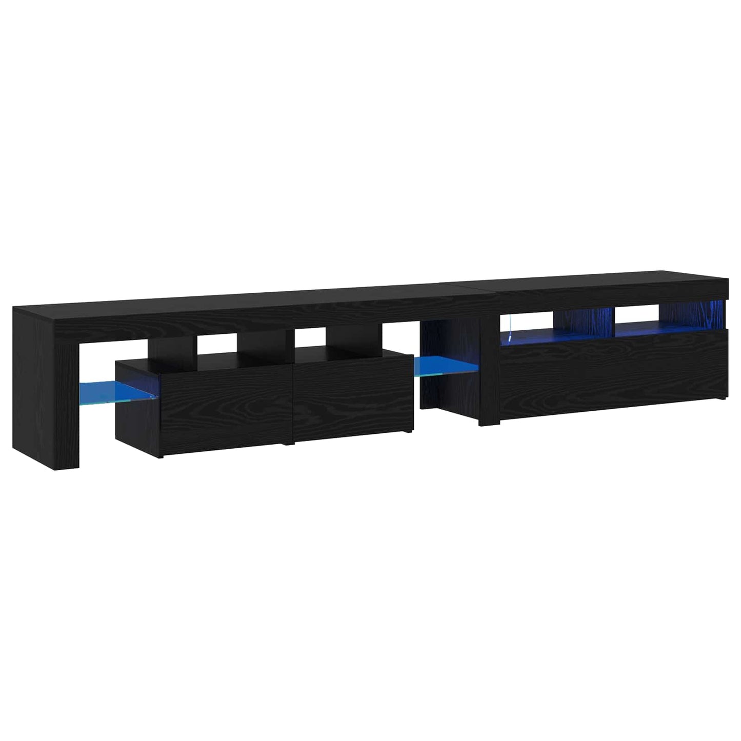 TV-Schränk 2 pcs Schwarz Eichen-Optik Holzwerkstoff