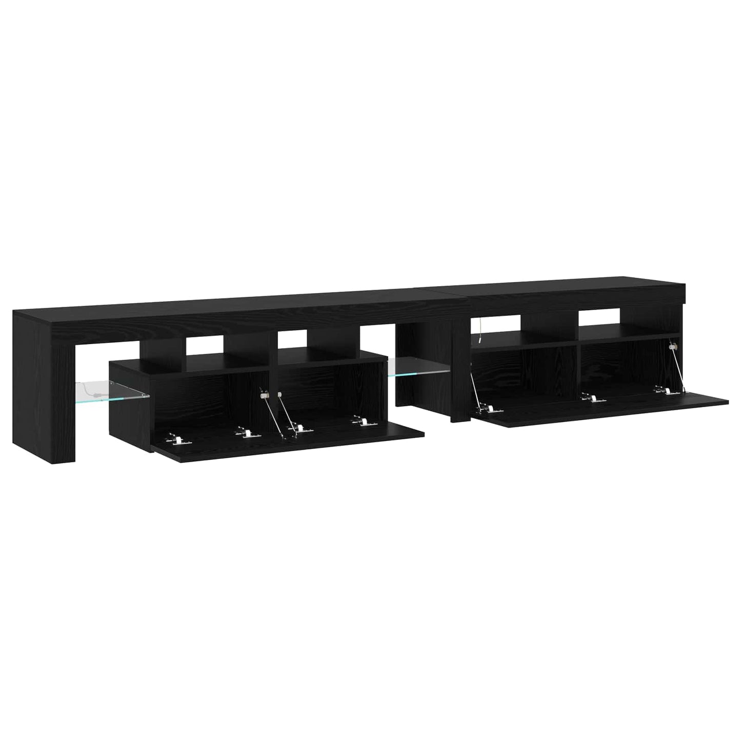 TV-Schränk 2 pcs Schwarz Eichen-Optik Holzwerkstoff