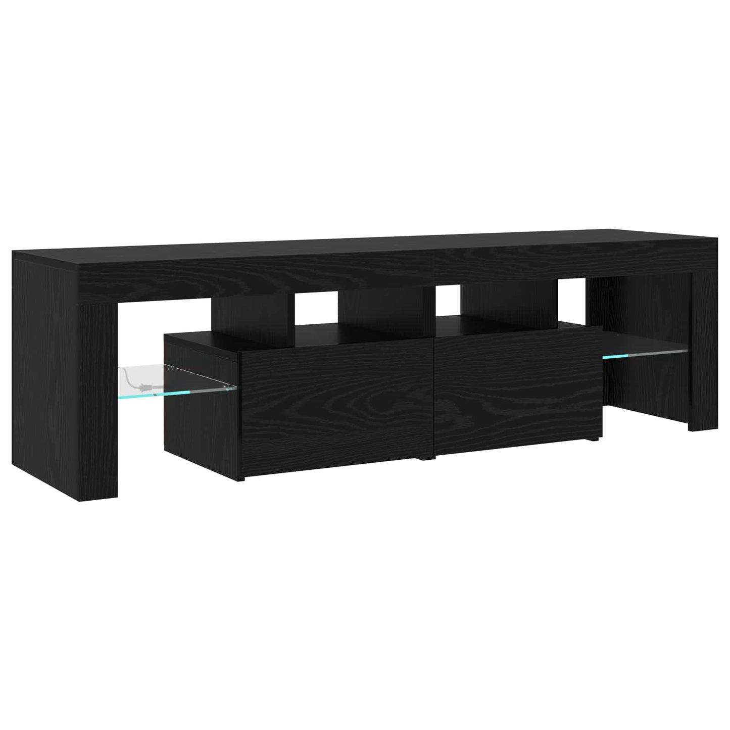 TV-Schränk 2 pcs Schwarz Eichen-Optik Holzwerkstoff