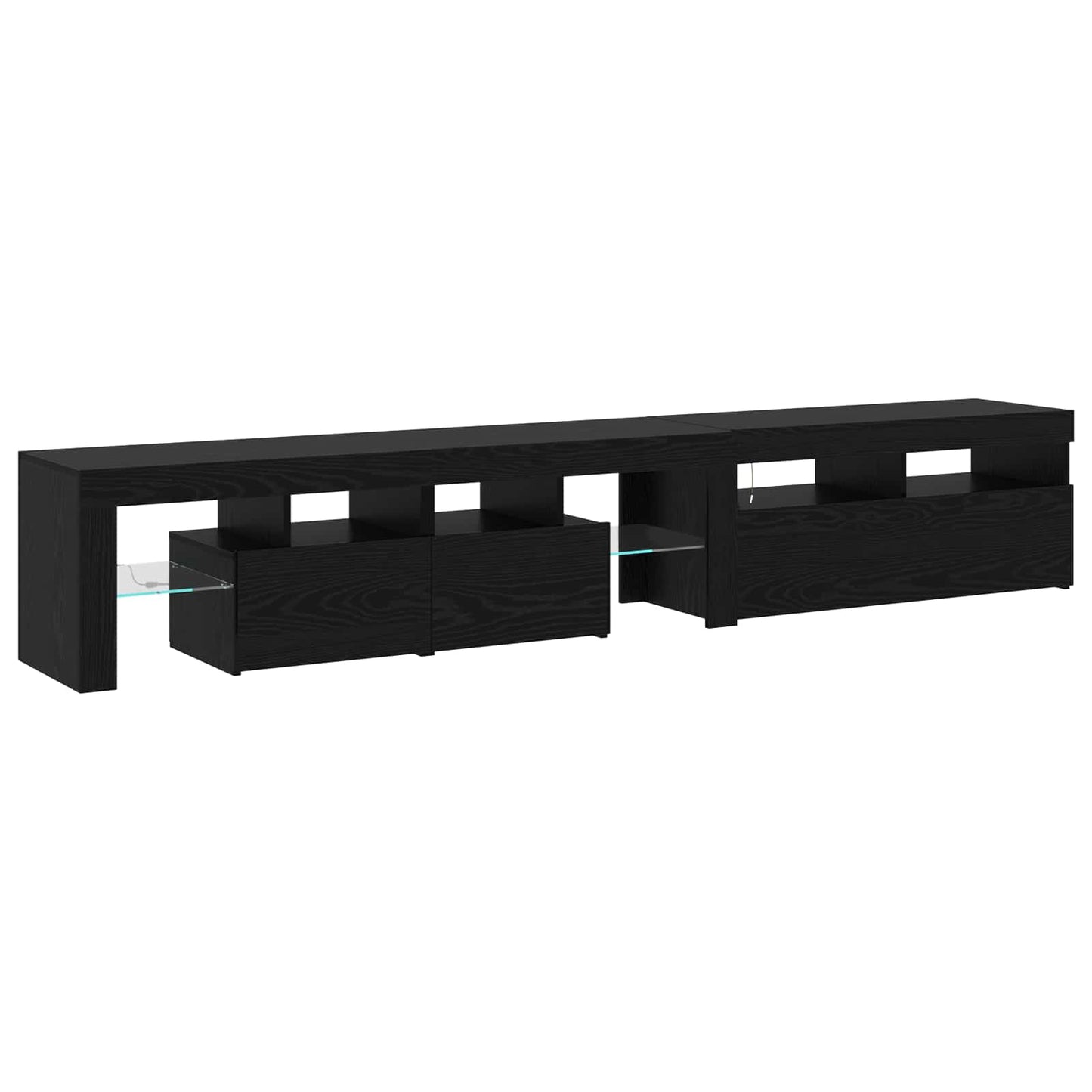 TV-Schränk 2 pcs Schwarz Eichen-Optik Holzwerkstoff
