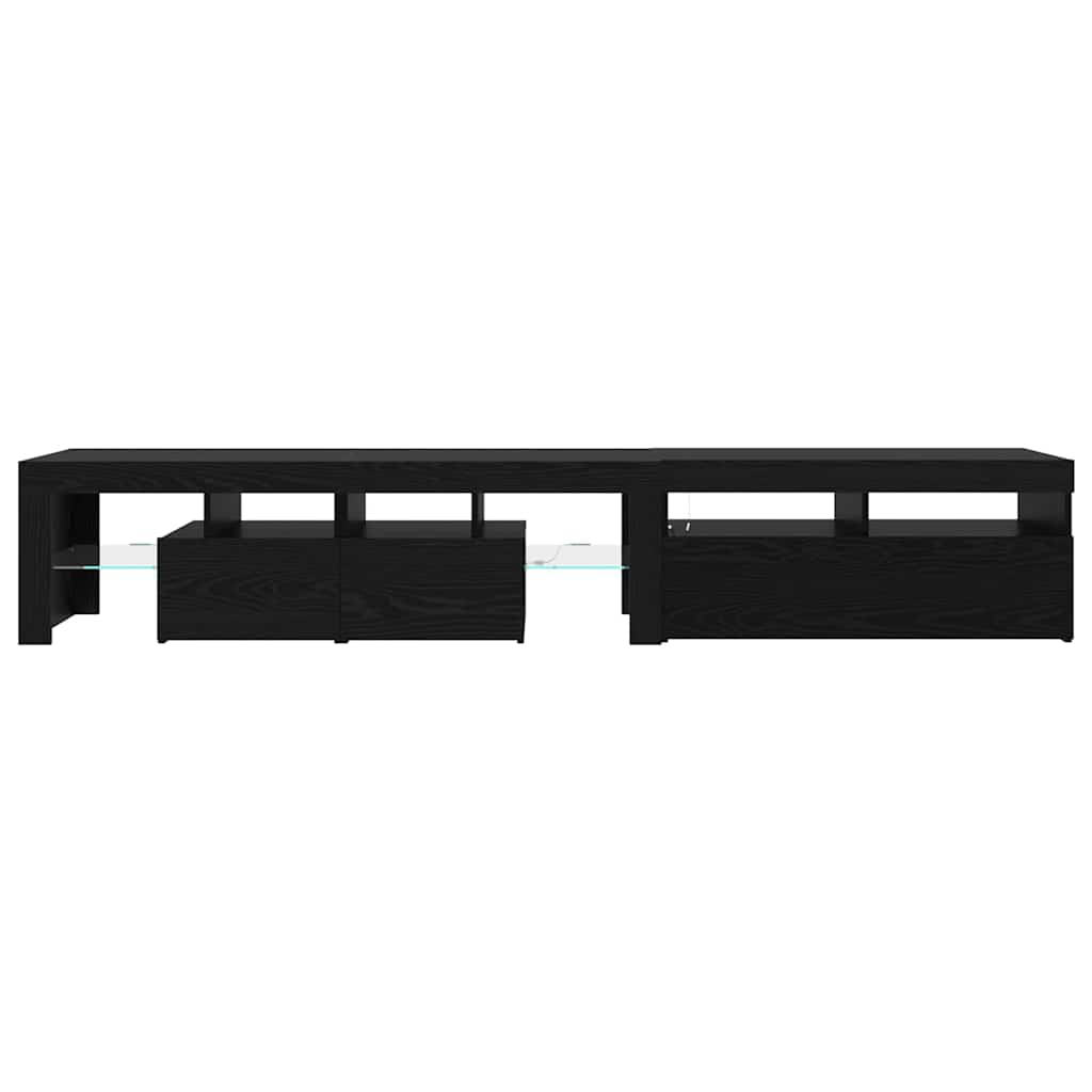 TV-Schränk 2 pcs Schwarz Eichen-Optik Holzwerkstoff