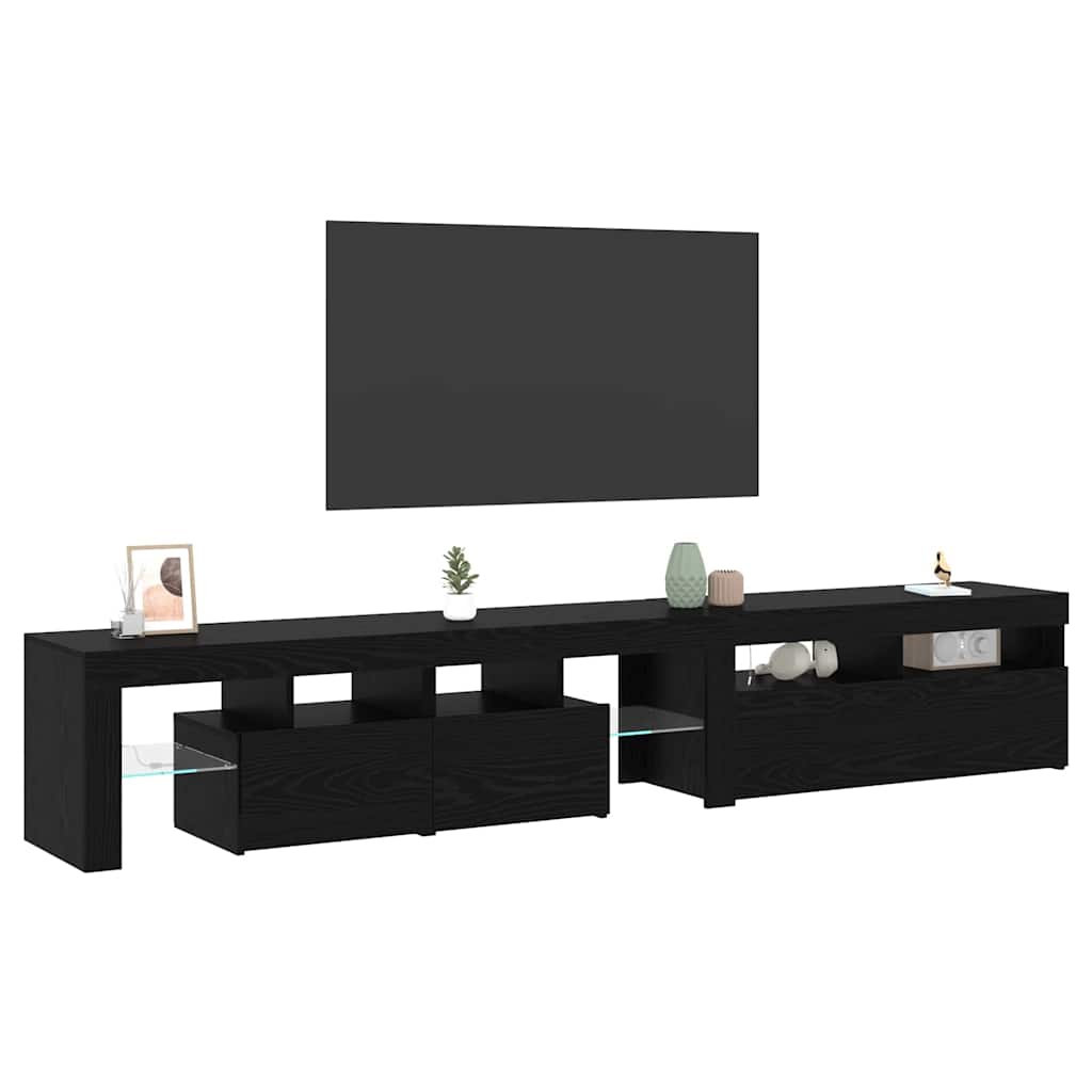 TV-Schränk 2 pcs Schwarz Eichen-Optik Holzwerkstoff