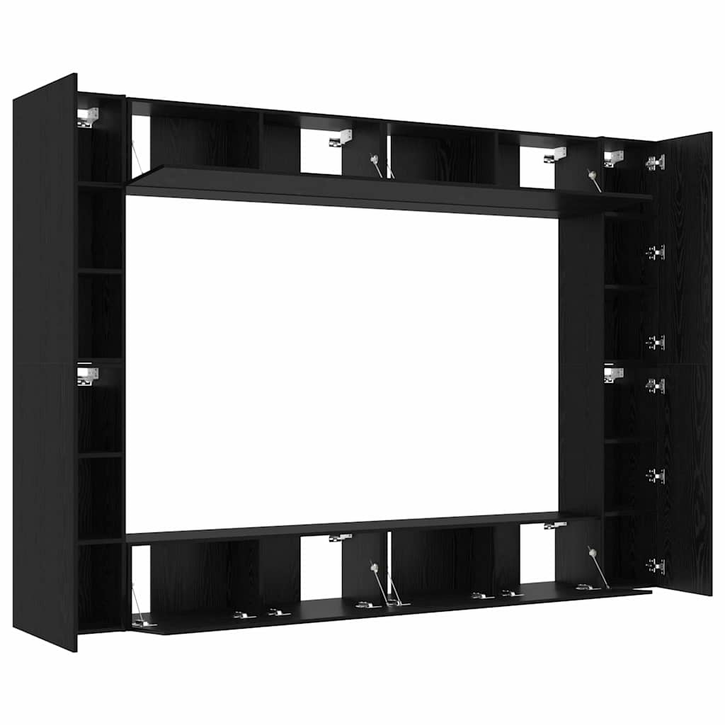 TV-Schrankset 8 stk. Schwarz Eichen-Optik Holzwerkstoff