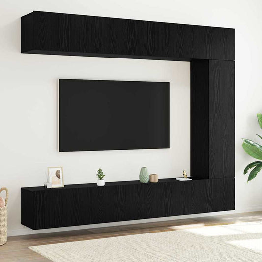 TV-Möbel-Set 5 pcs Schwarz Eichen-Optik 100 x 30 x 30 cm