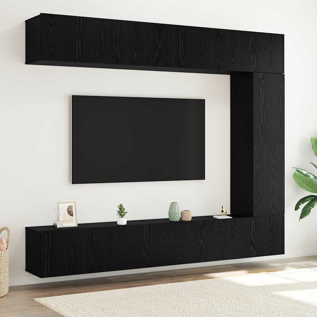 TV-Schrankset 5 stk. Schwarz Eichen-Optik Holzwerkstoff