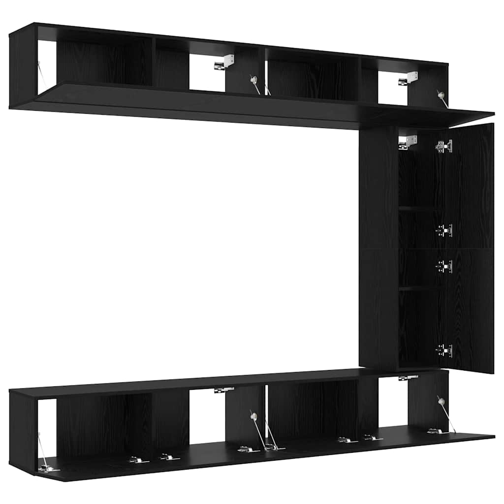 TV-Schrankset 5 stk. Schwarz Eichen-Optik Holzwerkstoff