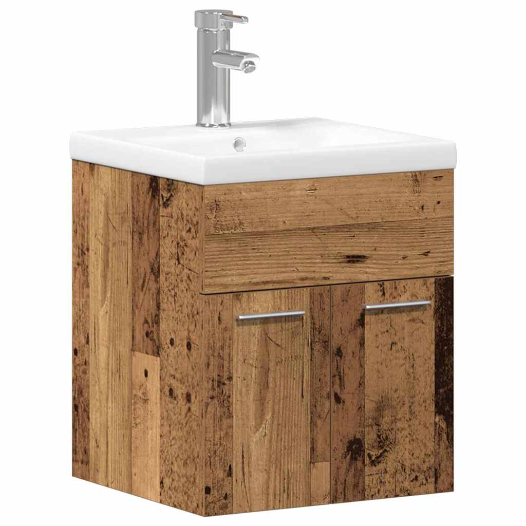 Badezimmermöbel-Set 3 stk. Altholz 41 x 38,5 x 46 cm