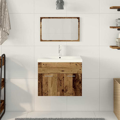 Badezimmermöbel-Set 3 stk. Altholz 60 x 38,5 x 46 cm
