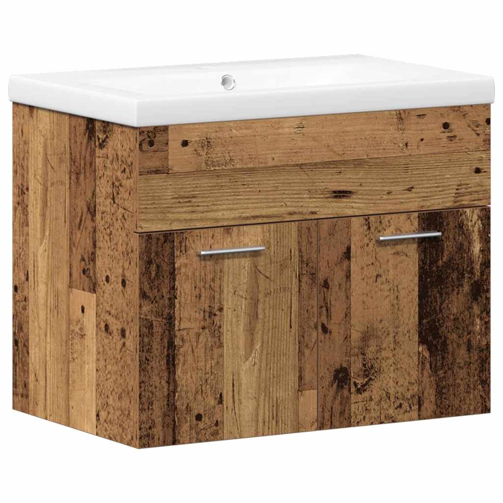 Badezimmermöbel-Set Wandmontiert 3 pcs Altholz Holzwerkstoff