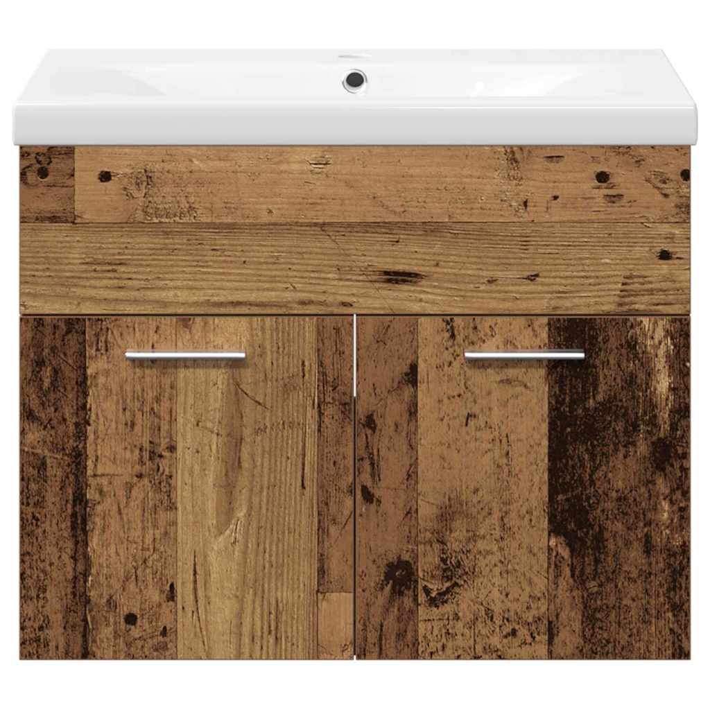 Badezimmermöbel-Set Wandmontiert 3 pcs Altholz Holzwerkstoff