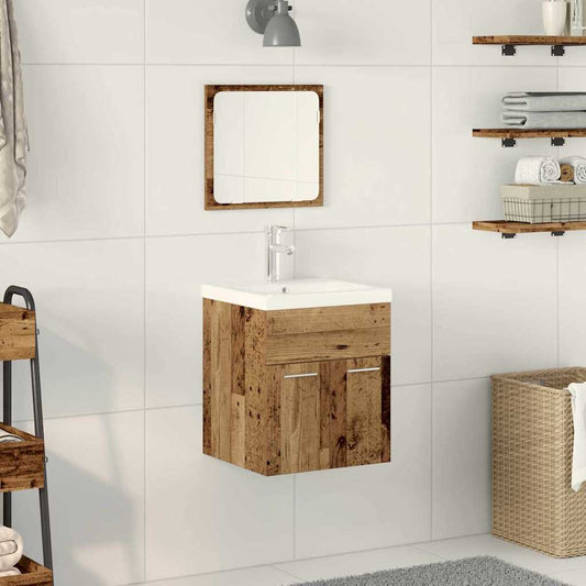 Badezimmermöbel-Set 3 stk. Altholz 41 x 38,5 x 46 cm