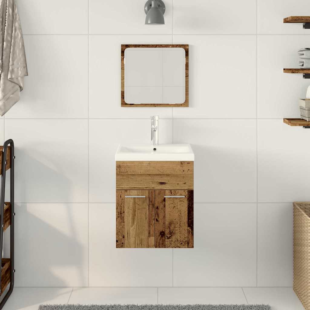 Badezimmermöbel-Set 3 stk. Altholz 41 x 38,5 x 46 cm