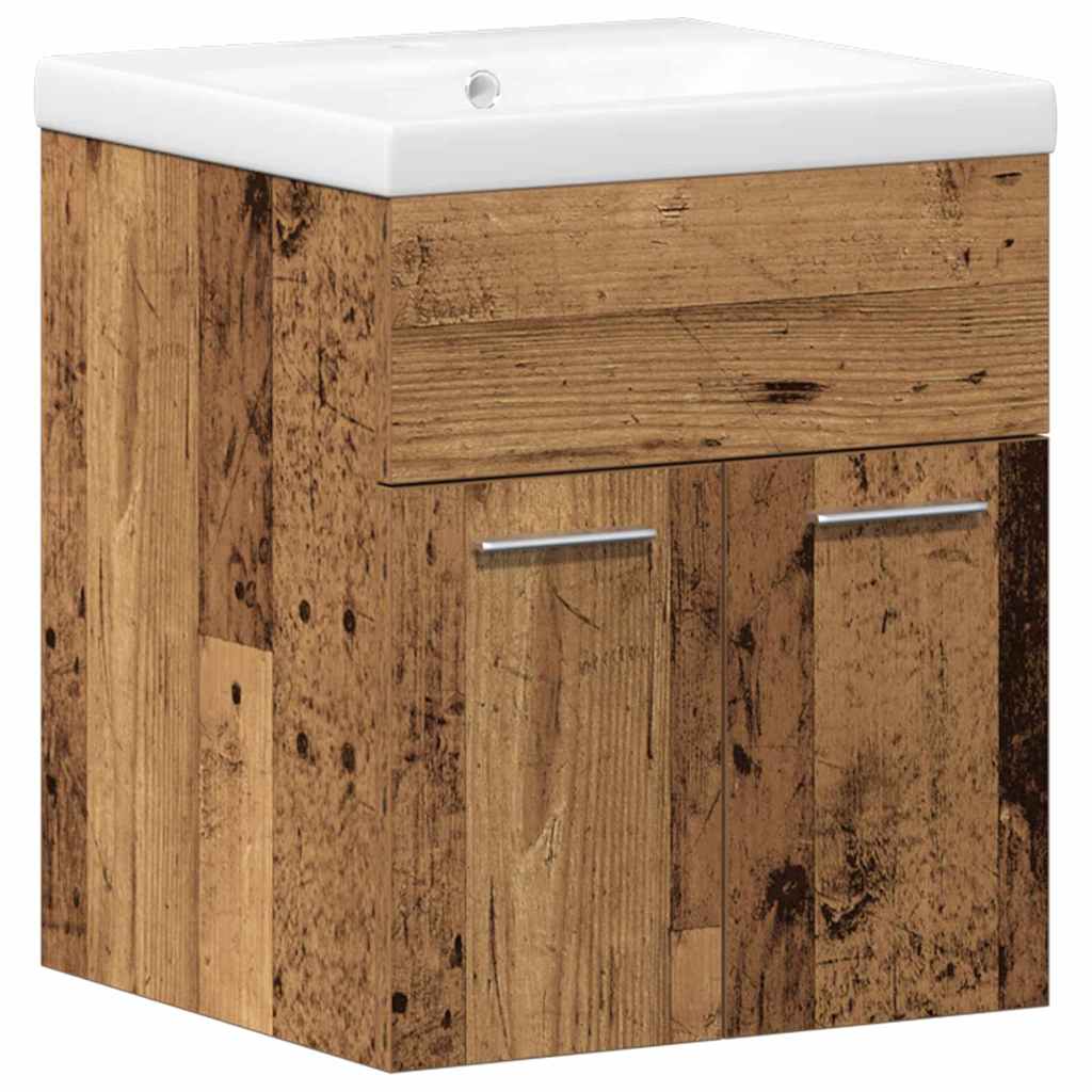 Badezimmermöbel-Set 3 stk. Altholz 41 x 38,5 x 46 cm