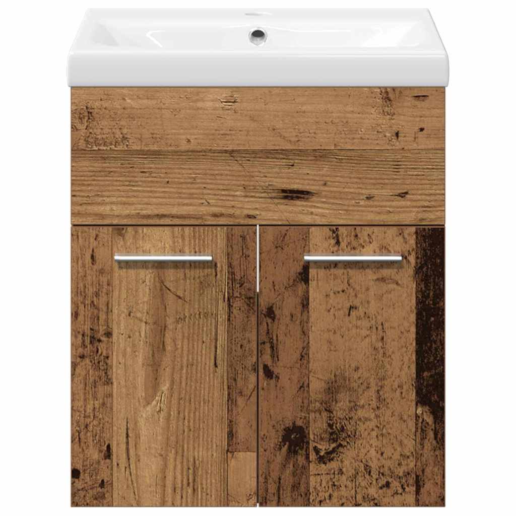 Badezimmermöbel-Set 3 stk. Altholz 41 x 38,5 x 46 cm