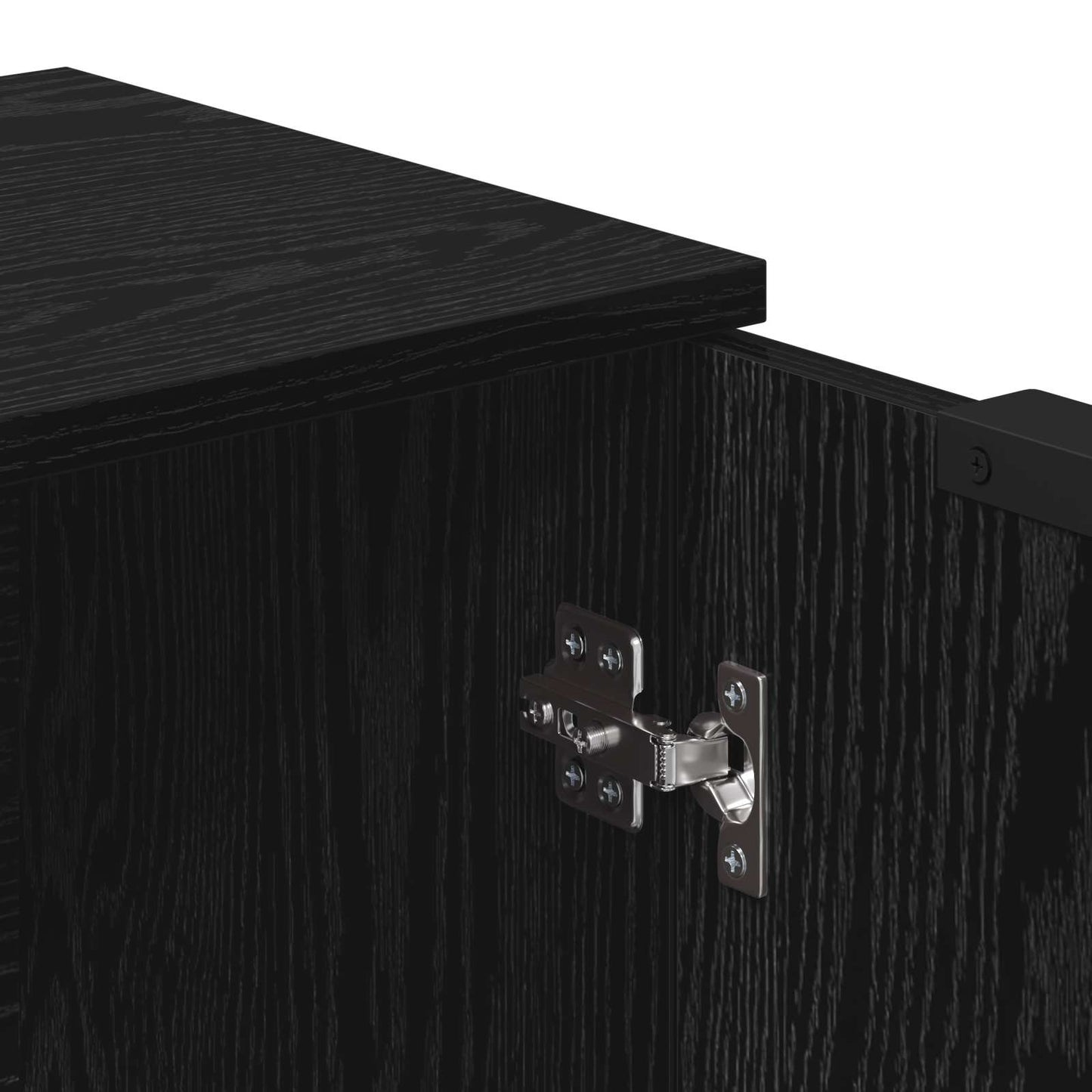 Sideboard 3 stk. Schwarz Eichen-Optik 121 x 30 x 70 cm
