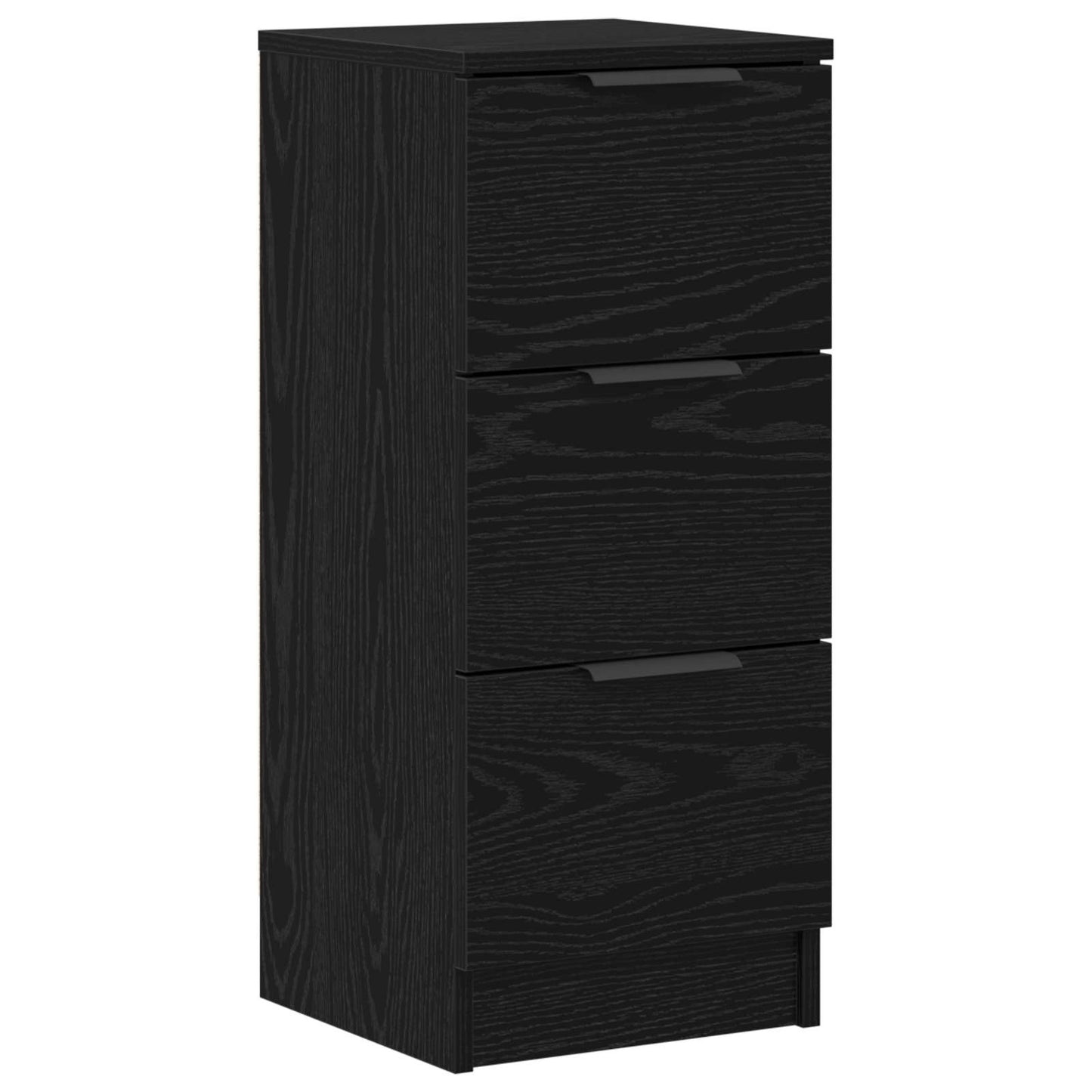 Sideboard 3 stk. Schwarz Eichen-Optik 121 x 30 x 70 cm