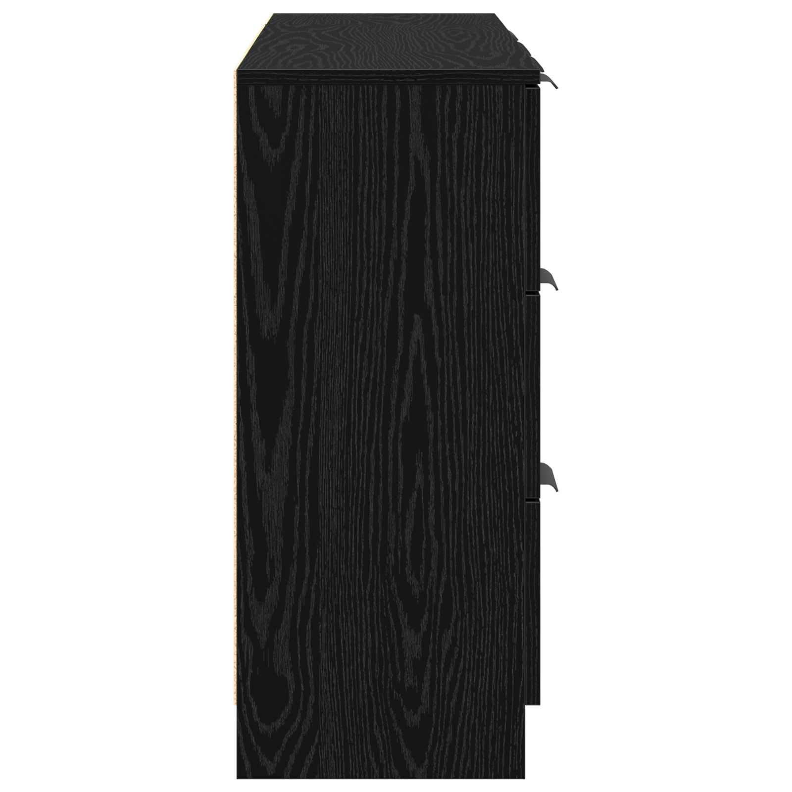 Sideboard 3 stk. Schwarz Eichen-Optik 121 x 30 x 70 cm