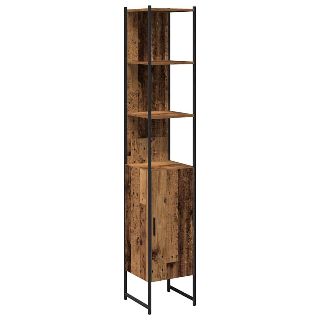 Badezimmermöbel-Set mit Regal mit Tür 3 pcs Braun Holzwerkstoff