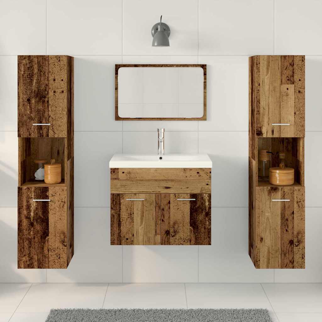 Badezimmermöbel-Set 4 stk. Altholz 60 x 38,5 x 46 cm