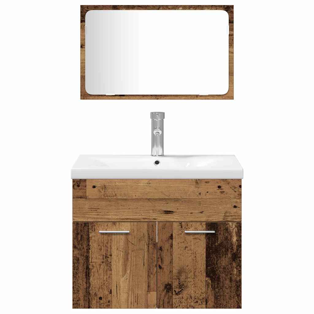 Badezimmermöbel-Set 4 stk. Altholz 60 x 38,5 x 46 cm