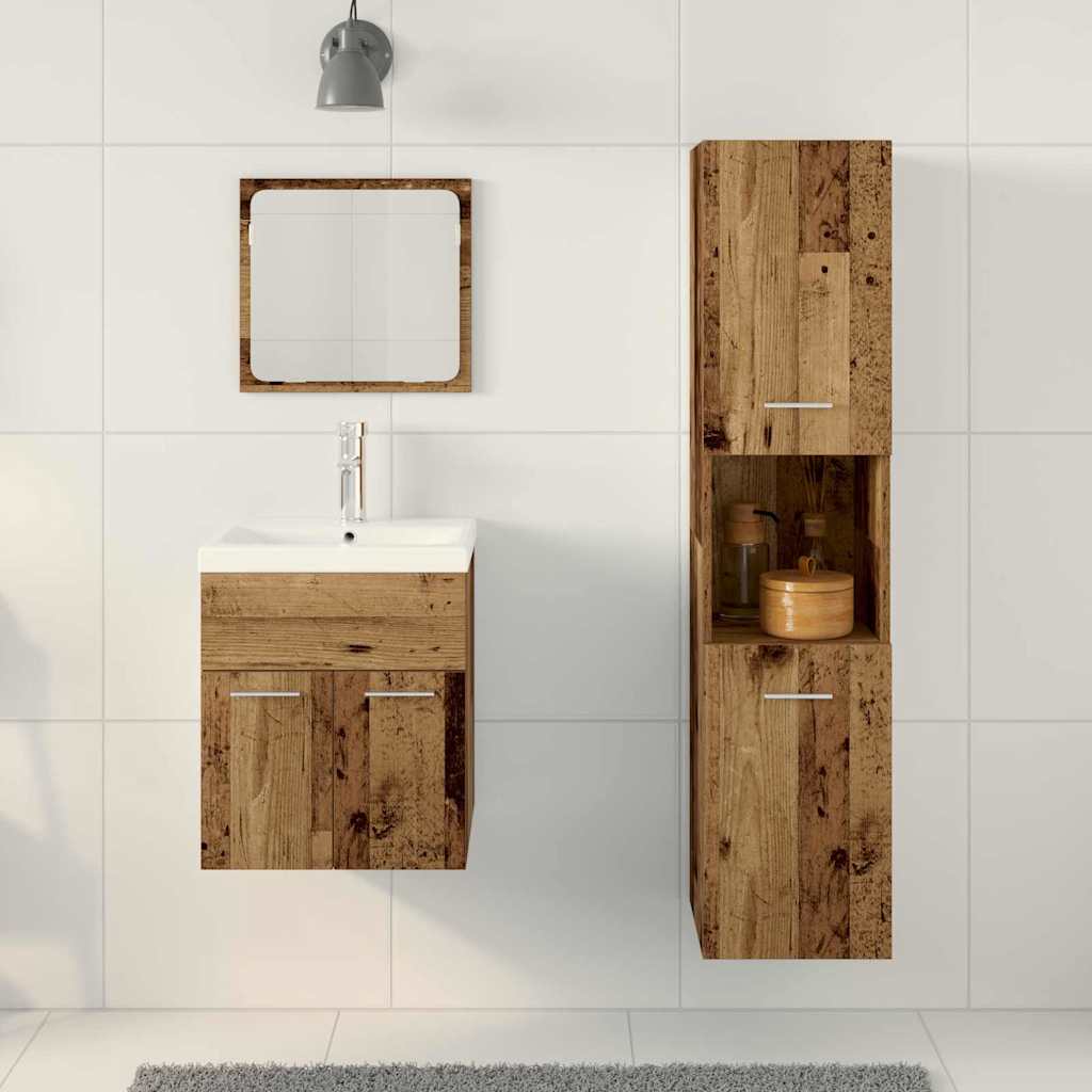 Badezimmermöbel-Set 4 stk. Altholz 41 x 38,5 x 46 cm