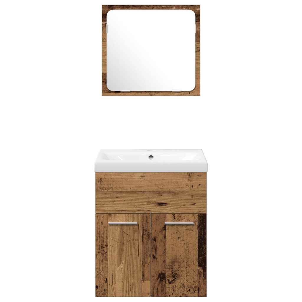 Badezimmermöbel-Set 4 stk. Altholz 41 x 38,5 x 46 cm