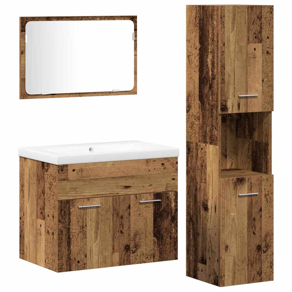 Badezimmermöbel-Set 4 stk. Braun 60 x 38,5 x 46 cm