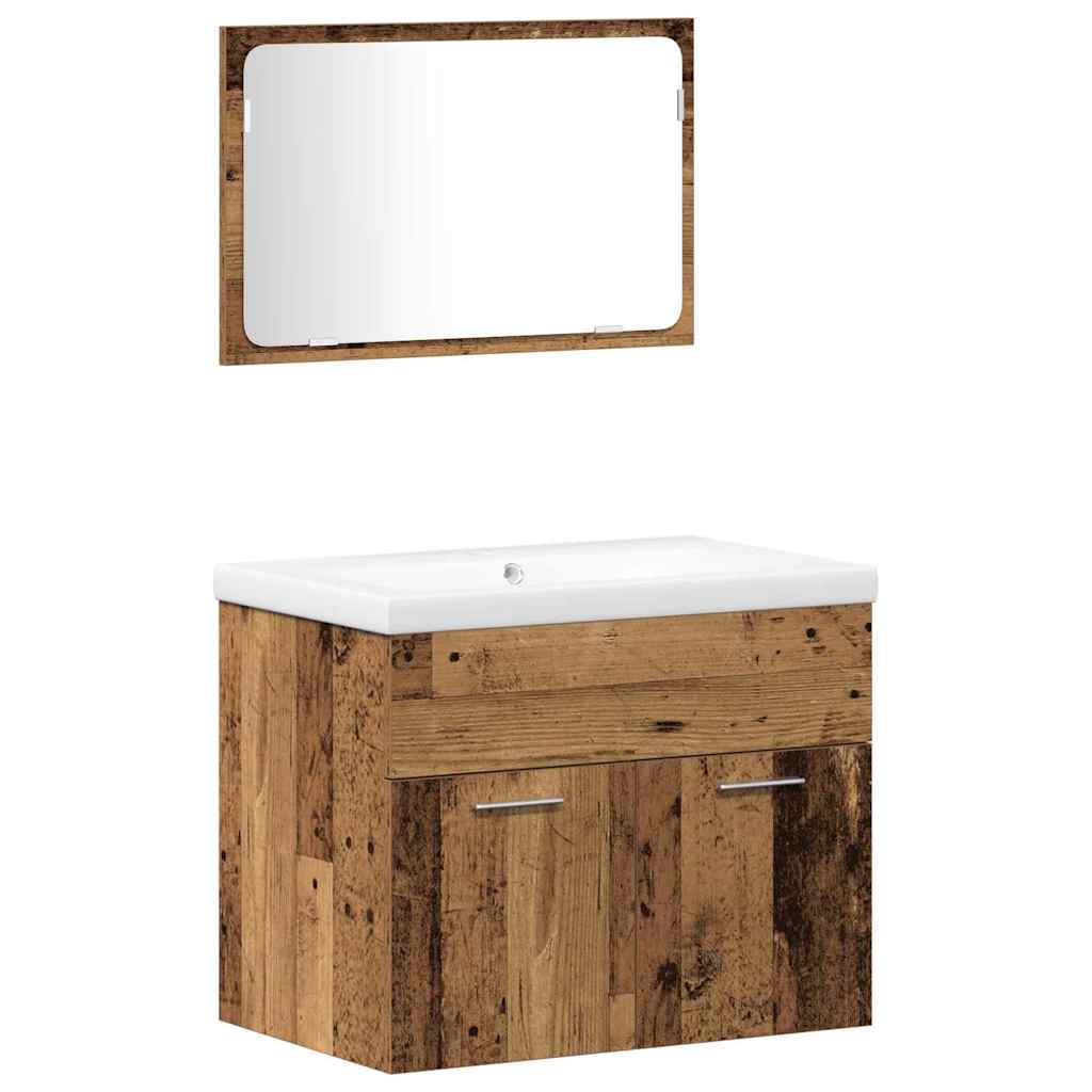 Badezimmermöbel-Set 4 stk. Braun 60 x 38,5 x 46 cm