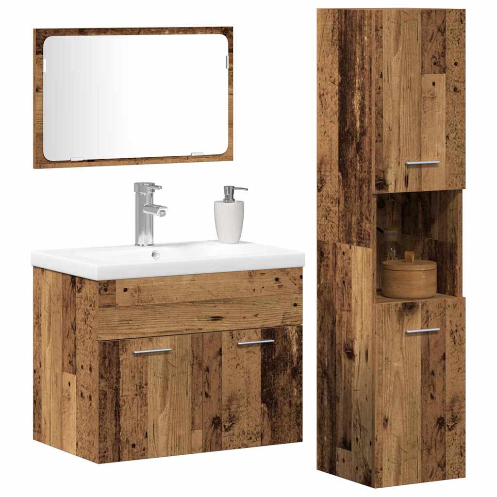 Badezimmermöbel-Set 4 stk. Braun 60 x 38,5 x 46 cm