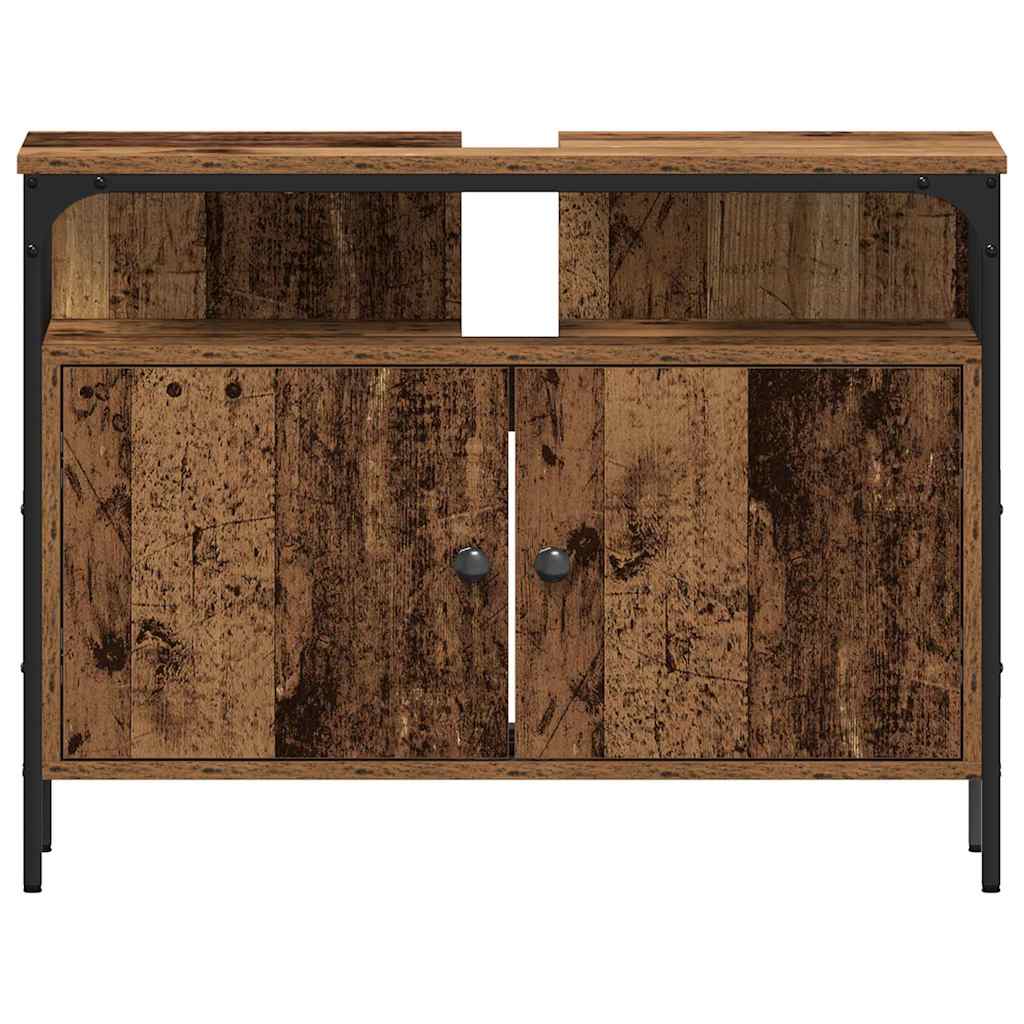 Badezimmermöbel-Set mit Regal mit Tür 3 pcs Braun Holzwerkstoff